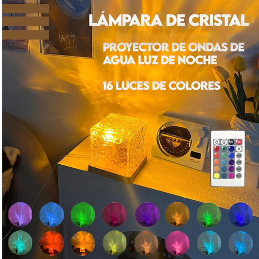 OceanLap® - Lámpara de Olas Oceánicas de Llama Giratoria Gradual de 16 Colores