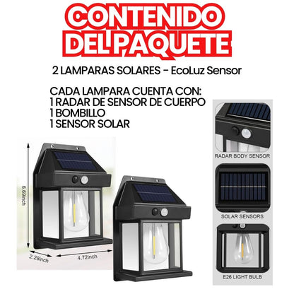 EcoLuz Sensor® LAMPARA SOLAR CON SENSOR DE MOVIMIENTO